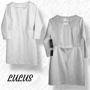 ‼️𝐍𝐖𝐓-𝐋𝐔𝐋𝐔𝐒 𝐖𝐇𝐈𝐓𝐄 𝐎𝐏𝐄𝐍 𝐁𝐀𝐂𝐊 LACE 𝐃𝐑𝐄𝐒𝐒